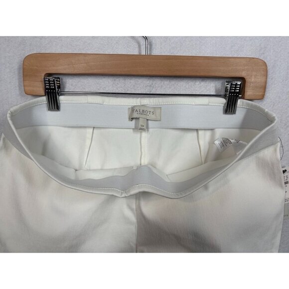 Talbots Petite Women's White Pants Slimming Flat Front Stretch Size 12P New NWT - Picture 5 of 9